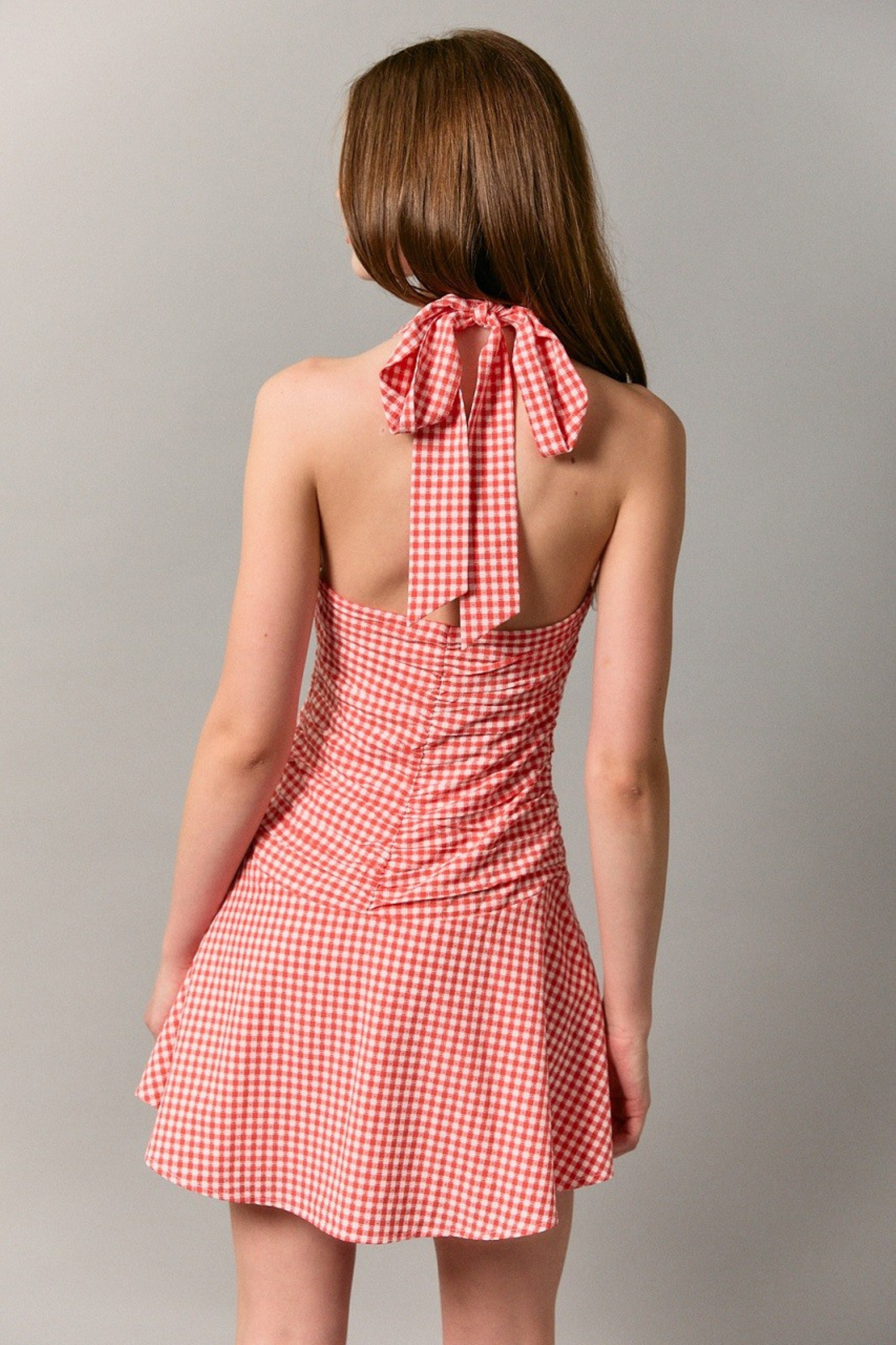 Sweet Gingham Halter Dress