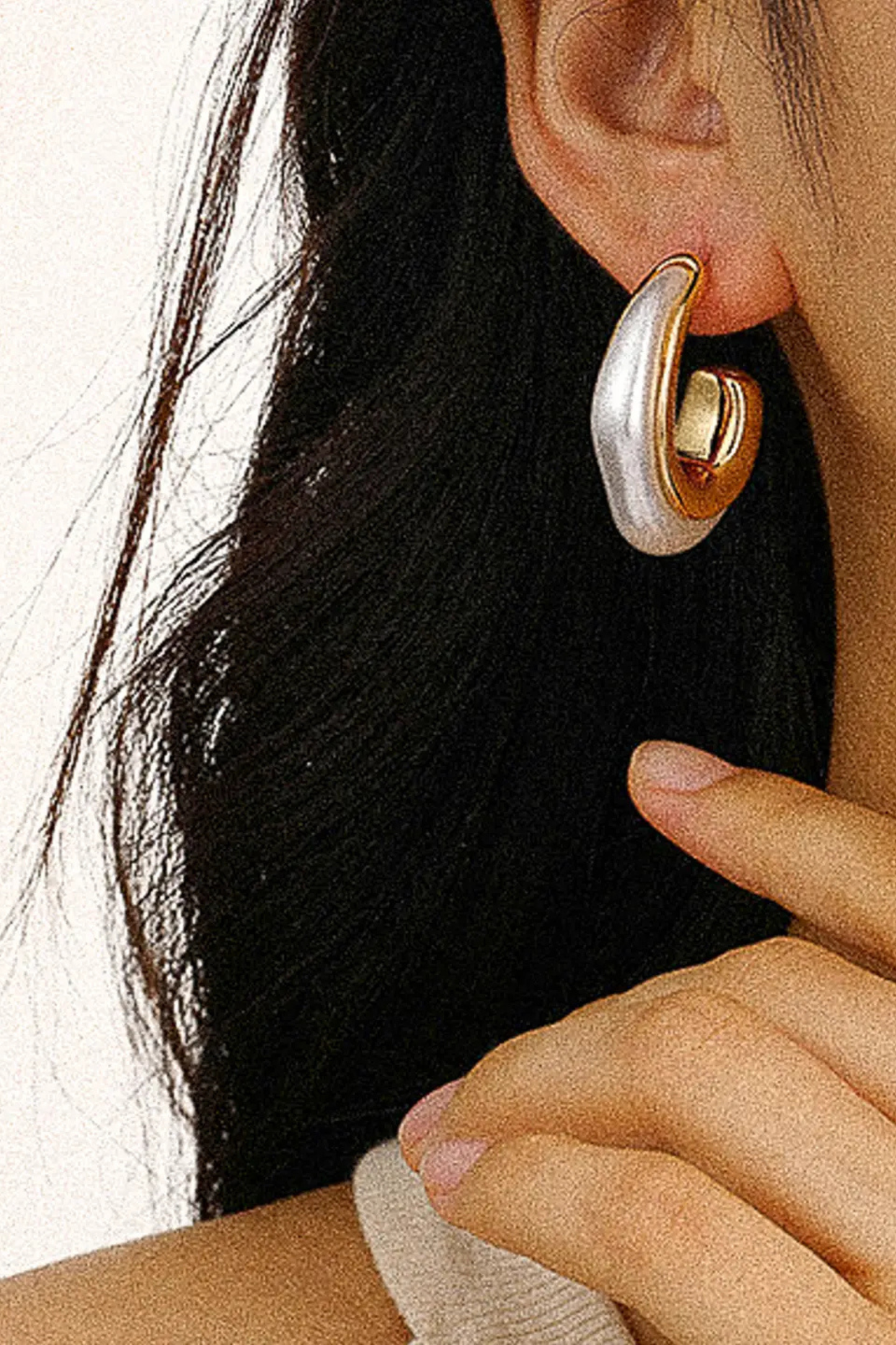 Elle Pear Hoop Earrings